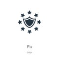 Eu icon vector. Trendy flat eu icon from gdpr collection isolated on white background. Vector illustration can be used for web and Royalty Free Stock Photo