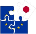 EU - Japan : puzzle shapes with flags