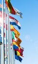 EU Member flags in front of European Prliament Royalty Free Stock Photo