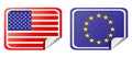 Eu and usa label flag