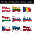 European Union Waving Flag Set - Eastern and Central Europe