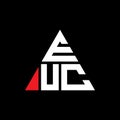 EUC triangle letter logo design with triangle shape. EUC triangle logo design monogram. EUC triangle vector logo template with red Royalty Free Stock Photo