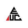 EUC triangle letter logo design with triangle shape. EUC triangle logo design monogram. EUC triangle vector logo template with red Royalty Free Stock Photo