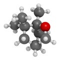 Eucalyptol eucalyptus oil molecule. Atoms are represented as spheres with conventional color coding: hydrogen (white), carbon (