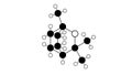 eucalyptol molecule, structural chemical formula, ball-and-stick model, isolated image cineole