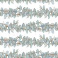 Eucalyptus. Baby Blue. Greenery collection. Seamless pattern. Watercolor hand-drawn art. Artistic illustration. Royalty Free Stock Photo