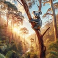 Eucalyptus Cuddler - Koala\'s Serene Treetop Repose