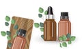 Eucalyptus essential oil bottles with dropper