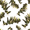 Eucalyptus Greenery Leaves Seamless Pattern. Royalty Free Stock Photo