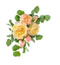 Eucalyptus leaves and yellow rose flowers bouquet Royalty Free Stock Photo