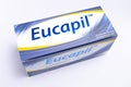 Eucapil box, fluridil lotion, cosmetic product for topical use in androgenetic alopecia Royalty Free Stock Photo