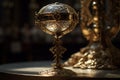 Eucharist Feast of Corpus Christi. Jesus Christ in the monstrance present in the Sacrament of the Eucharist. holy grail