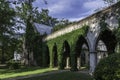 Ivy-covered walkway at St. James Episcopal Church