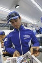 Eugene laverty signing autographs for fans