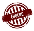 Eugene - red round grunge button, stamp