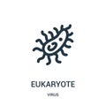 eukaryote icon vector from virus collection. Thin line eukaryote outline icon vector illustration