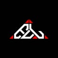 EUL letter logo creative design with vector graphic, EUL simple and modern logo in round triangle shape Royalty Free Stock Photo