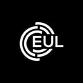 EUL letter logo design on black background. EUL creative initials letter logo concept. EUL letter design Royalty Free Stock Photo
