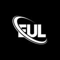 EUL logo. EUL letter. EUL letter logo design. Initials EUL logo linked with circle and uppercase monogram logo. EUL typography for Royalty Free Stock Photo