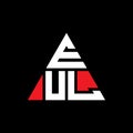 EUL triangle letter logo design with triangle shape. EUL triangle logo design monogram. EUL triangle vector logo template with red Royalty Free Stock Photo