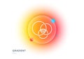Euler diagram line icon. Eulerian circles sign. Gradient blur button. Vector