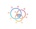 Euler diagram line icon. Eulerian circles sign. Vector Royalty Free Stock Photo