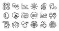Euler diagram, Networking and Augmented reality line icons set. Vector