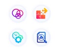 Euler diagram, Time management and Puzzle icons set. Analytics graph sign. Vector