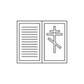 Eulogy, death symbol icon, outline style