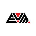 EUM triangle letter logo design with triangle shape. EUM triangle logo design monogram. EUM triangle vector logo template with red Royalty Free Stock Photo