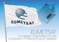 Eumetsat organization flag and stylized Meteosat design Royalty Free Stock Photo