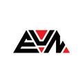 EUN triangle letter logo design with triangle shape. EUN triangle logo design monogram. EUN triangle vector logo template with red Royalty Free Stock Photo