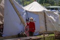 Young Boy In Viking Costume At Country Fair