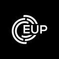 EUP letter logo design on black background. EUP creative initials letter logo concept. EUP letter design Royalty Free Stock Photo