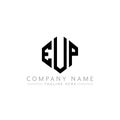 EUP letter logo design with polygon shape. EUP polygon and cube shape logo design. EUP hexagon vector logo template white and Royalty Free Stock Photo