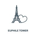 Euphile Tower icon from valentines day collection. Simple line element Euphile Tower symbol for templates, web design