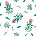 Euphorbia Flower Seamless Pattern