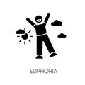 Euphoria black glyph icon Royalty Free Stock Photo