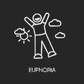 Euphoria chalk white icon on black background Royalty Free Stock Photo