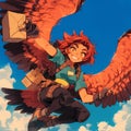 Euphoric Flight - Anime Girl with Eagle Wings
