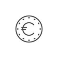 EUR coin line icon Royalty Free Stock Photo