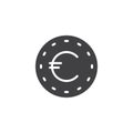 EUR coin vector icon Royalty Free Stock Photo