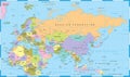 Eurasia Europa Russia China India Indonesia Thailand Africa Map - Vector Illustration Royalty Free Stock Photo