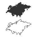 Eurasia map icon. simple Flat design