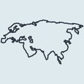 Eurasia map logo line icon. Europe and asia. vector simple symbol in flat style