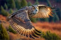 Eurasian Eagle Owl in Flight - AI Gererative Royalty Free Stock Photo
