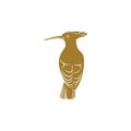 Eurasian Hoopoe bird vector illustration. Eurasian Hoopoe bird logo design concept template. Creative symbol Royalty Free Stock Photo