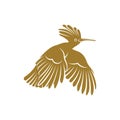 Eurasian Hoopoe bird vector illustration. Eurasian Hoopoe bird logo design concept template. Creative symbol Royalty Free Stock Photo