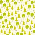 Eurasian tree seamless pattern