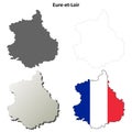 Eure-et-Loir, Centre outline map set